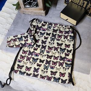 Butterfly 🦋 print cloth drawstring backpack